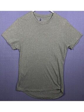 CSG Mens M Fits S Heather Green Short Sleeve 100% Cotton Crewneck T-Shirt Basic